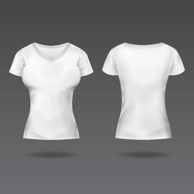 Kadın tişörtünün ön ve arka görünümü