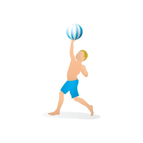 Boy Playing Ball — Stock Vector