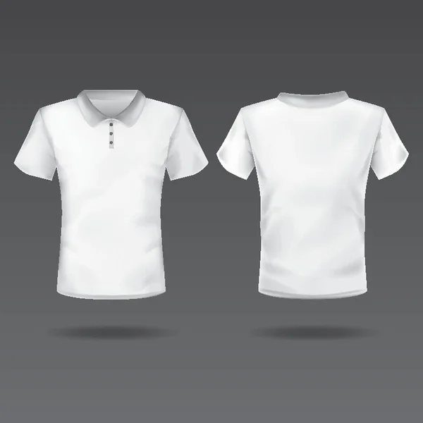 男性用Tシャツのフロントとバックビュー — ストックベクタ
