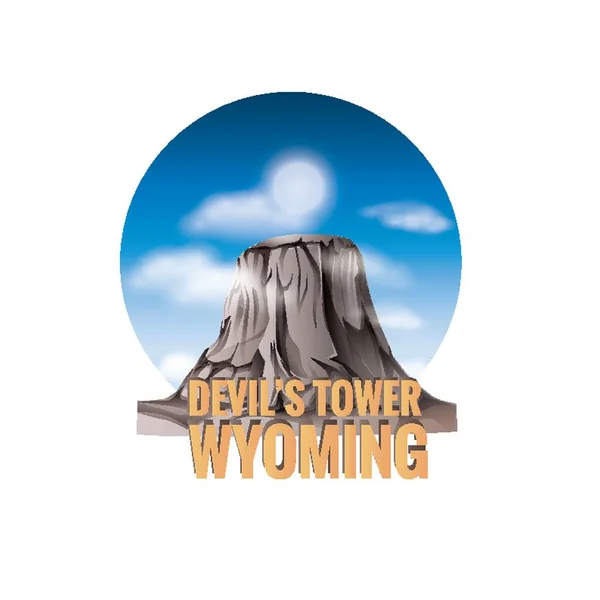 Torre Del Diablo Wyoming — Archivo Imágenes Vectoriales