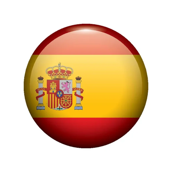 Emblema Botão Bandeira Espanha — Vetor de Stock