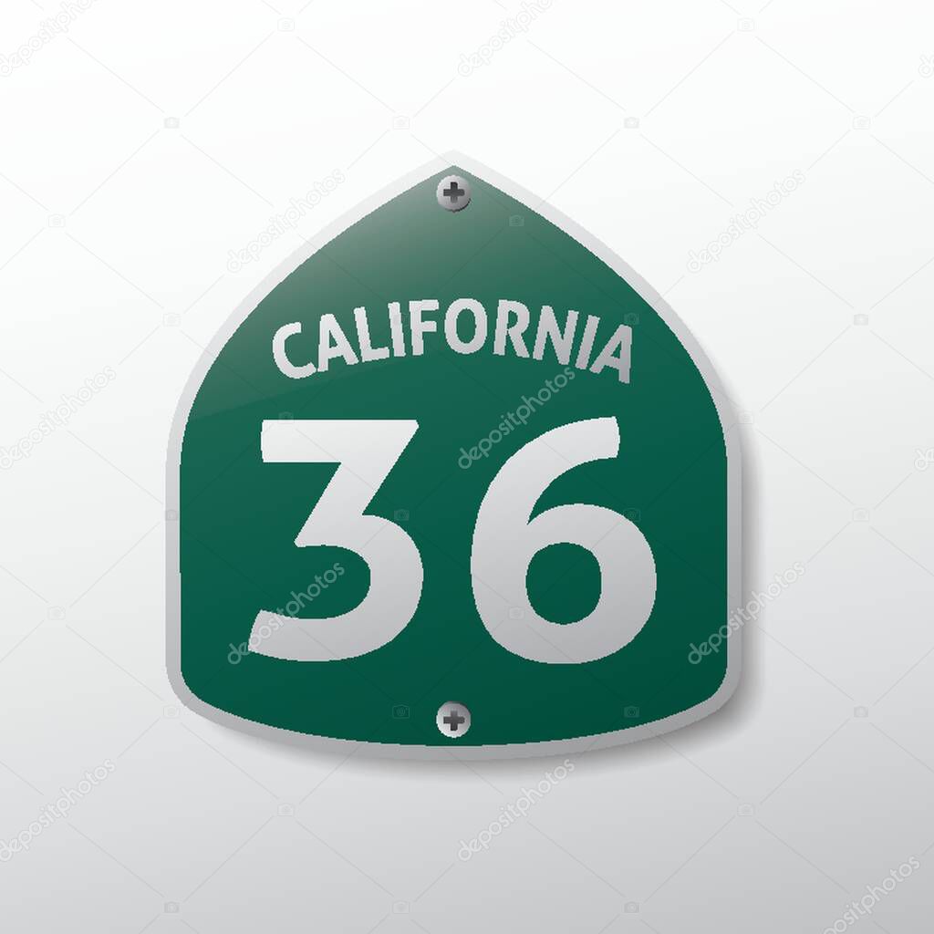 california 36 route sign