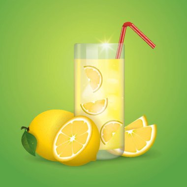 limon suyu ve dilimler