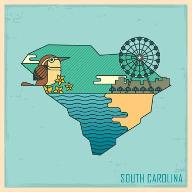 Güney Carolina eyalet haritası