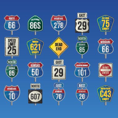 collection of usa route signs clipart