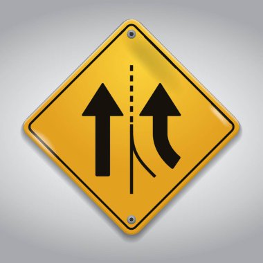 added right lane road sign clipart