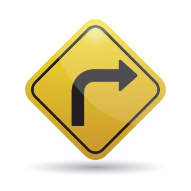 Sağa dönüş uyarı işareti