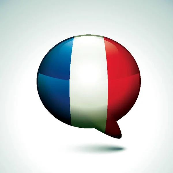 Речевой Пузырь Флагом Франции — стоковый вектор