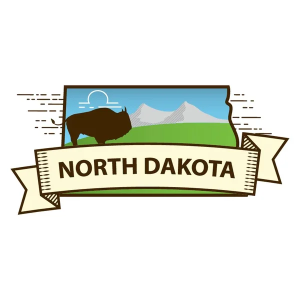 Norte Dakota Mapa Estado — Vetor de Stock