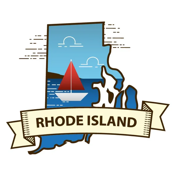 Karte Des Inselstaates Rhode Island — Stockvektor
