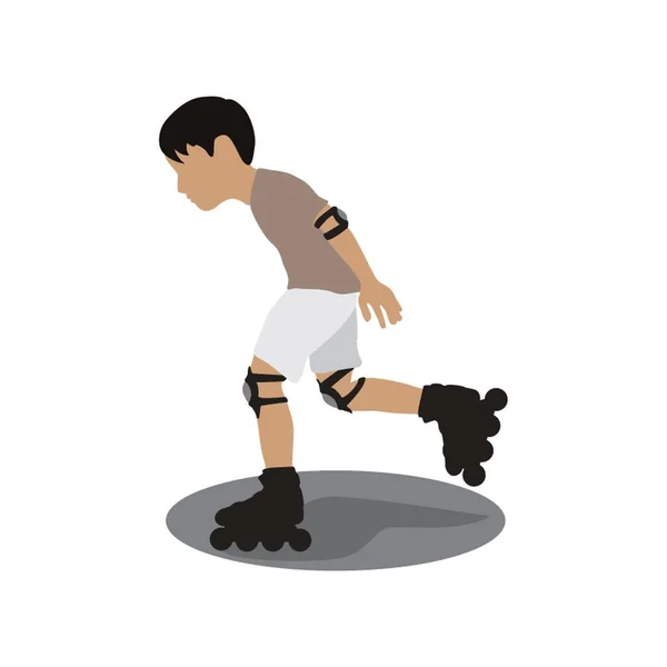 インラインスケートをしている男の子 — ストックベクタ