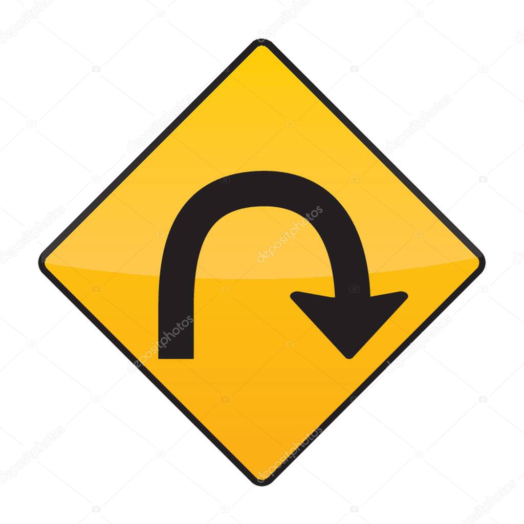 u-turn road sign