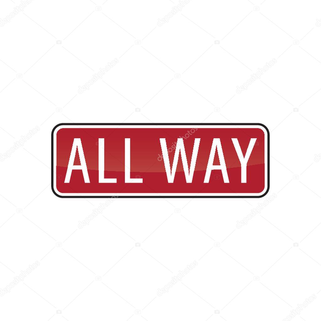 all way road sign