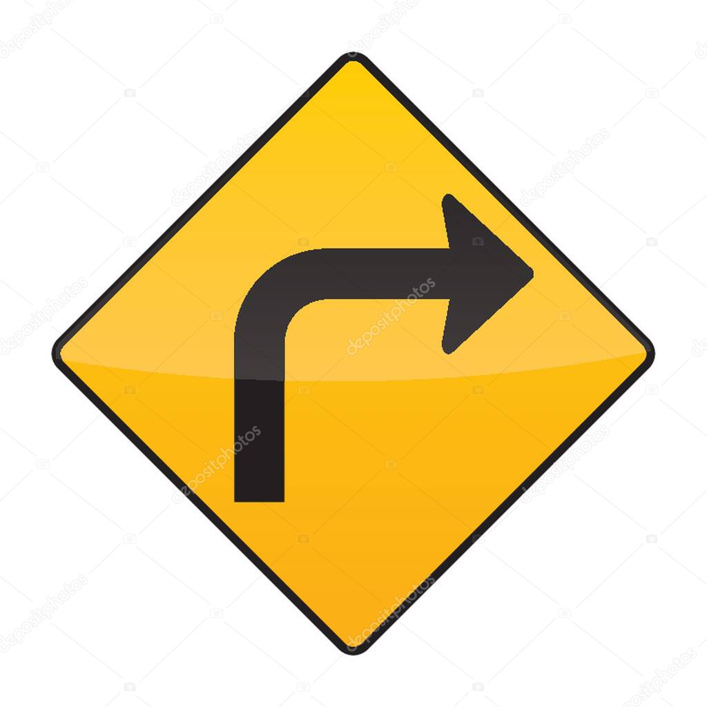 right turn road sign
