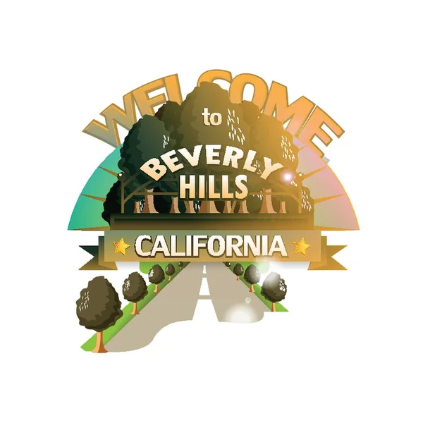 Beverly Hills Hoş Geldiniz — Stok Vektör