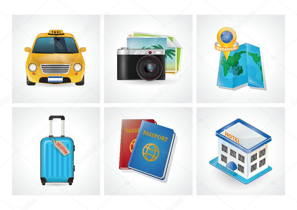 collection of travel icons