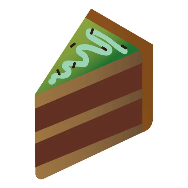 チョコレート層ケーキスライス — ストックベクタ