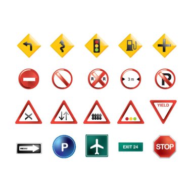 yol işaretleri koleksiyonu