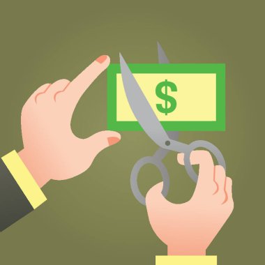 Adam makasla dolar kesiyor.