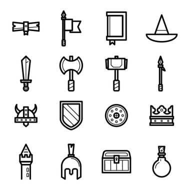 bir dizi fantezi simgesi .