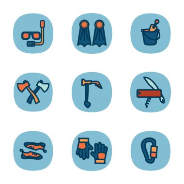 seyahat simgeleri dizisi