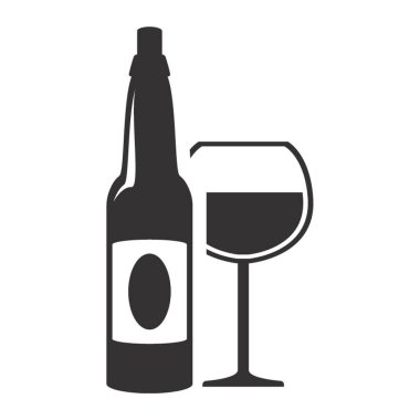 Camlı şarap şişesi.