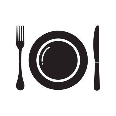 Tabak, çatal ve bıçak.