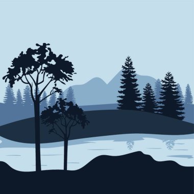 dağ ve ağaçların manzarası