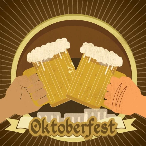 Fondo Oktoberfest Con Cerveza — Vector de stock
