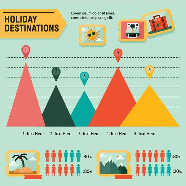 Infografik Der Urlaubsziele — Stockvektor