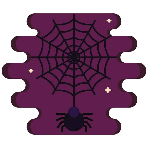 Araña Con Una Tela — Vector de stock