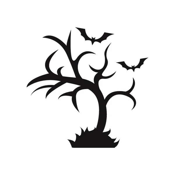 Νυχτερίδες Που Πετούν Πάνω Από Γυμνό Δέντρο — Διανυσματικό Αρχείο