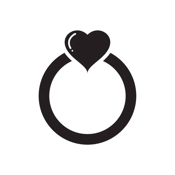 Δαχτυλίδι Σχήμα Καρδιάς Διαμάντι — Διανυσματικό Αρχείο