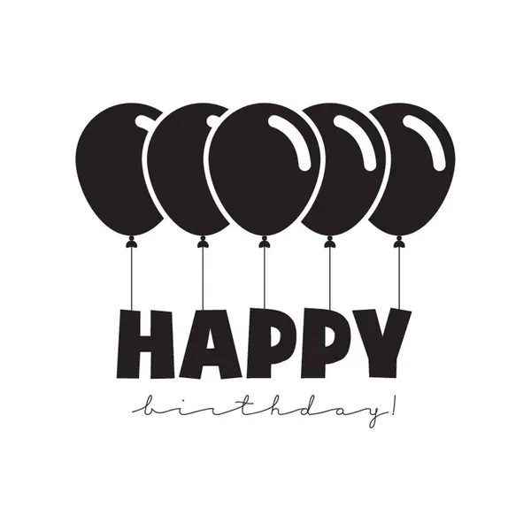 Feliz Aniversário Com Balão —  Vetores de Stock