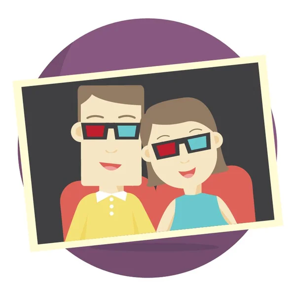 Fotografía Una Pareja Viendo Película — Vector de stock