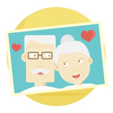 photograph of a senior couple in love clipart