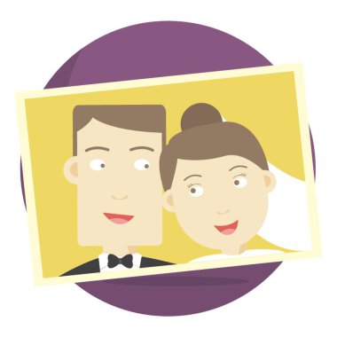 photograph of a married couple clipart