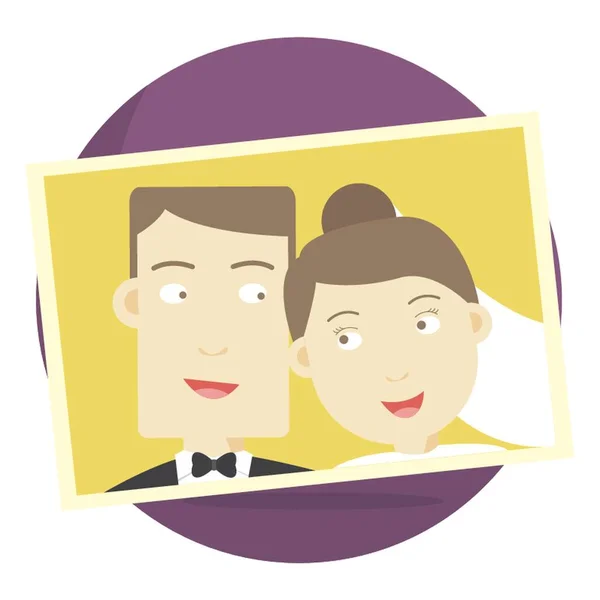 Photograph Married Couple — Stock Vector