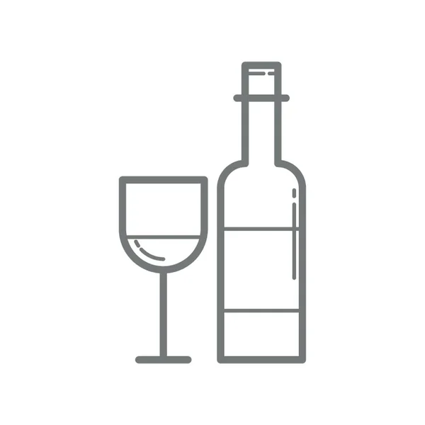 Wijnfles Glas — Stockvector