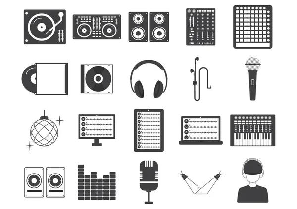 Collection Music Icons — Stock Vector