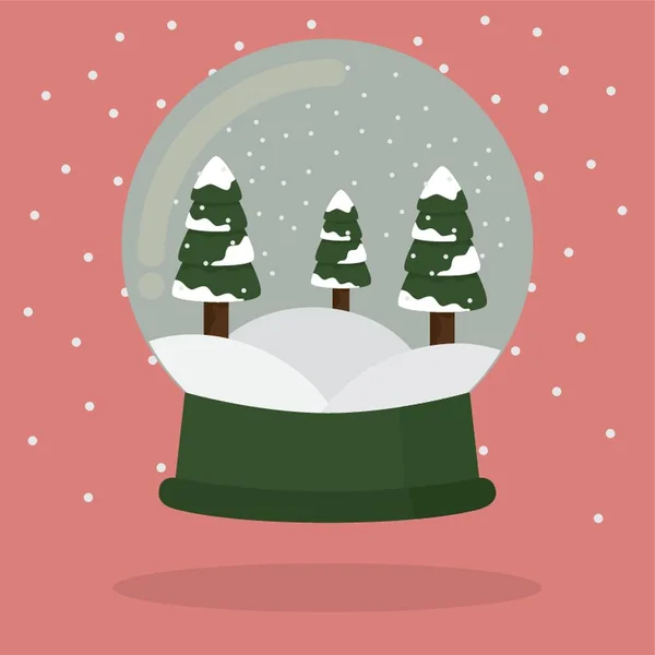 Weihnachtsbaum Kristallkugel — Stockvektor
