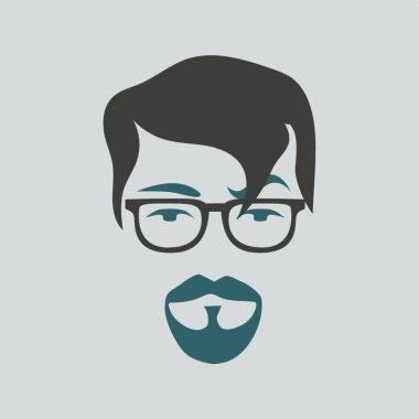 Bıyıklı ve sakallı adam.