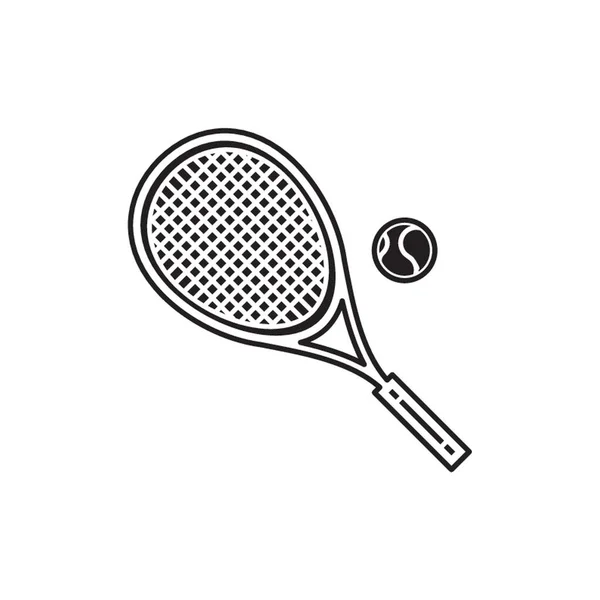 Raquette Tennis Avec Balle — Image vectorielle