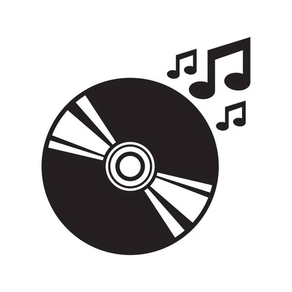 Disque Vinyle Avec Notes Musicales — Image vectorielle