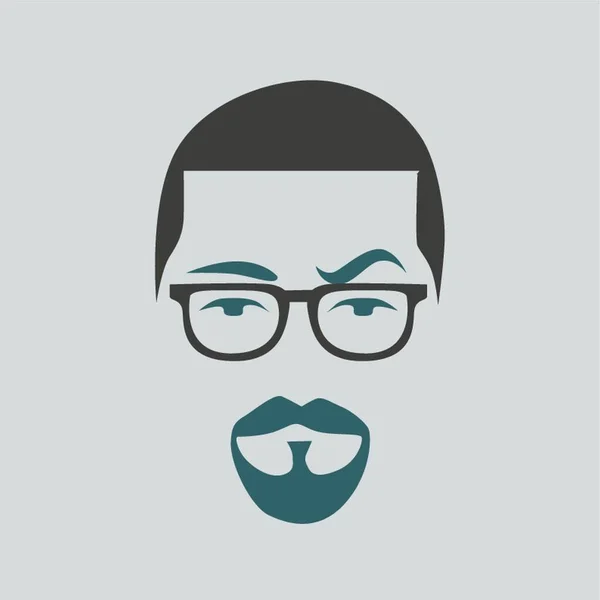 Homem Com Bigode Barba — Vetor de Stock