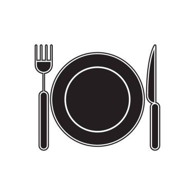 Tabak, çatal ve bıçak.