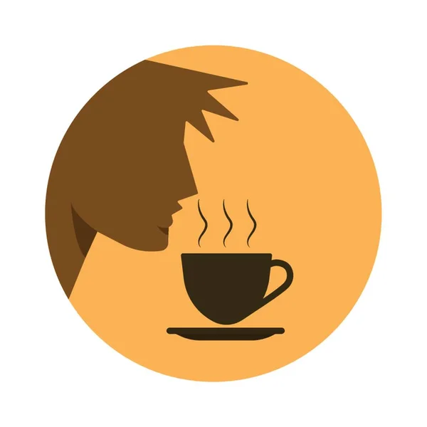 Hombre Con Café Caliente — Archivo Imágenes Vectoriales