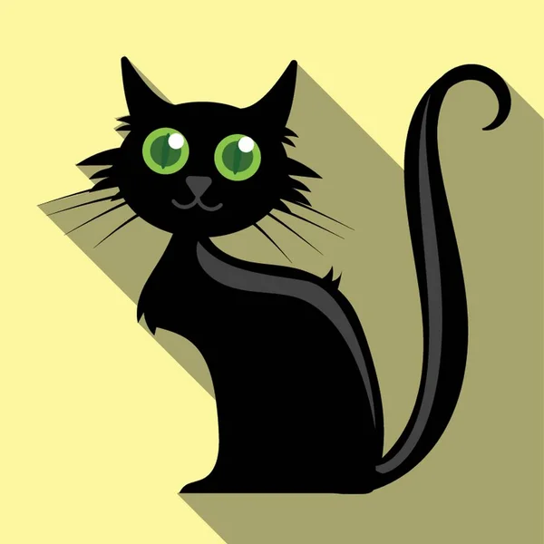 Απεικόνιση Διάνυσμα Μαύρης Γάτας — Διανυσματικό Αρχείο
