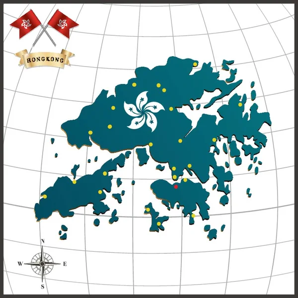Карта Прапора Гонг — стоковий вектор