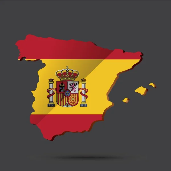 Spain Map Flag — Stock Vector